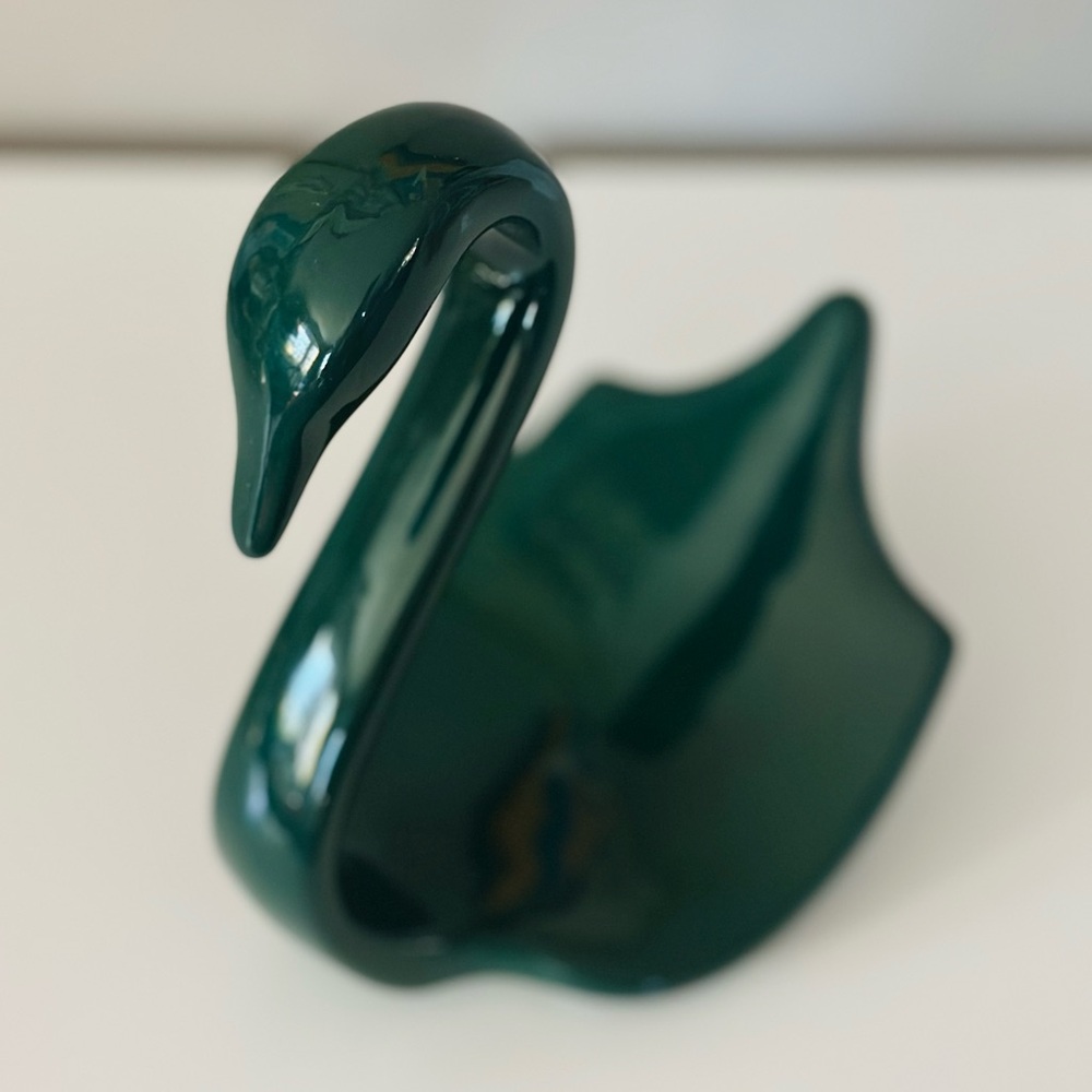 GREEN SALE 🍀 Dark green ceramic swan - Picture 10 of 12
